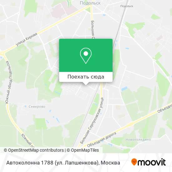 Карта Автоколонна 1788 (ул. Лапшенкова)