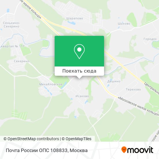 Карта Почта России ОПС 108833
