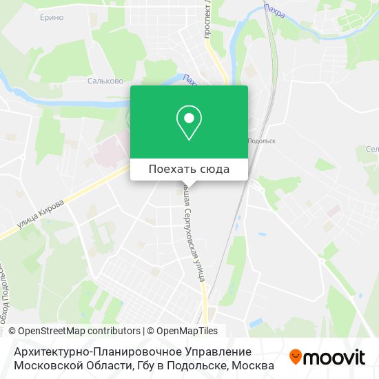 Карта Архитектурно-Планировочное Управление Московской Области, Гбу в Подольске