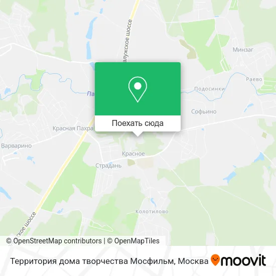 Карта Территория дома творчества Мосфильм