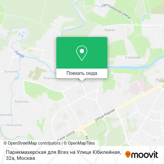 Карта Парикмахерская для Всех на Улице Юбилейная, 32а