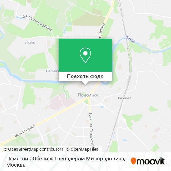 Карта Памятник-Обелиск Гренадерам Милорадовича