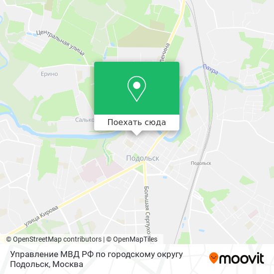 Карта Управление МВД РФ по городскому округу Подольск