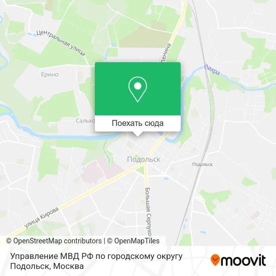Карта Управление МВД РФ по городскому округу Подольск