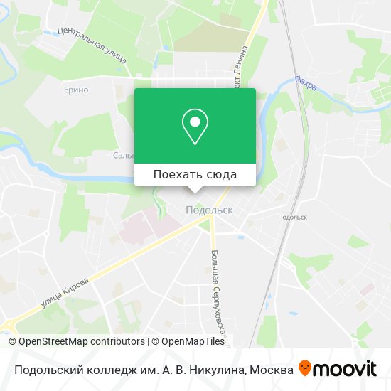 Карта Подольский колледж им. А. В. Никулина