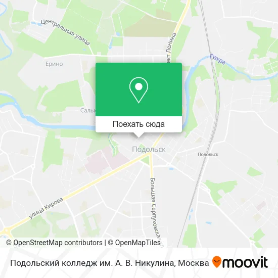 Карта Подольский колледж им. А. В. Никулина