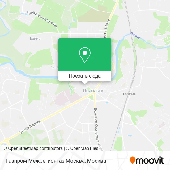 Карта Газпром Межрегионгаз Москва