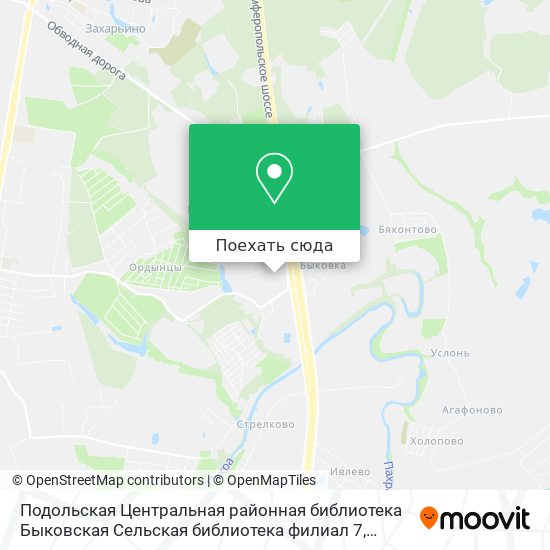 Карта Подольская Центральная районная библиотека Быковская Сельская библиотека филиал 7