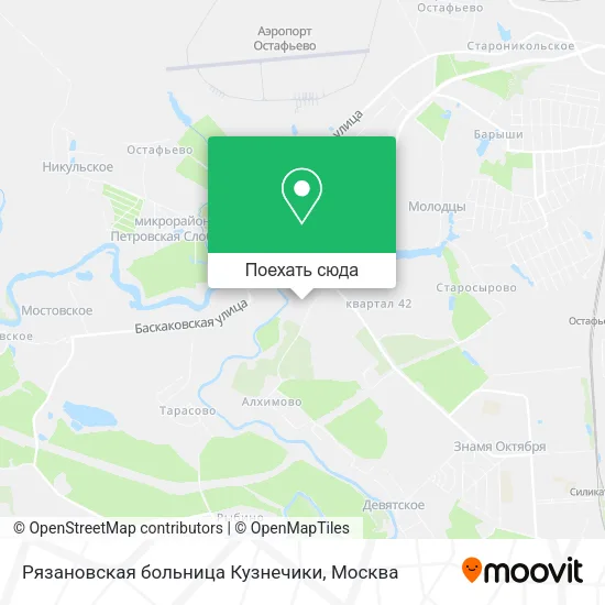 Карта Рязановская больница Кузнечики