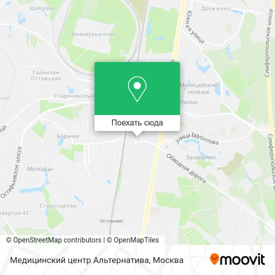 Карта Медицинский центр Альтернатива