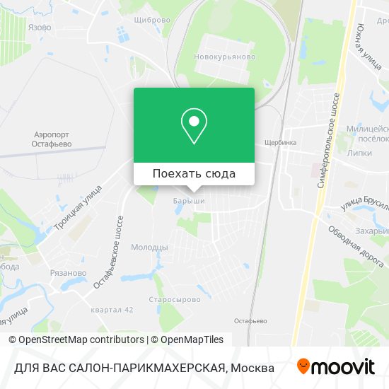 Карта ДЛЯ ВАС САЛОН-ПАРИКМАХЕРСКАЯ