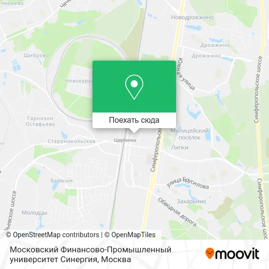 Карта Московский Финансово-Промышленный университет Синергия