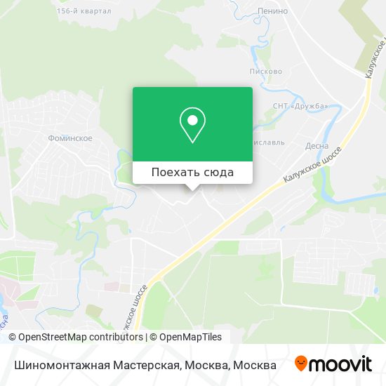 Карта Шиномонтажная Мастерская, Москва