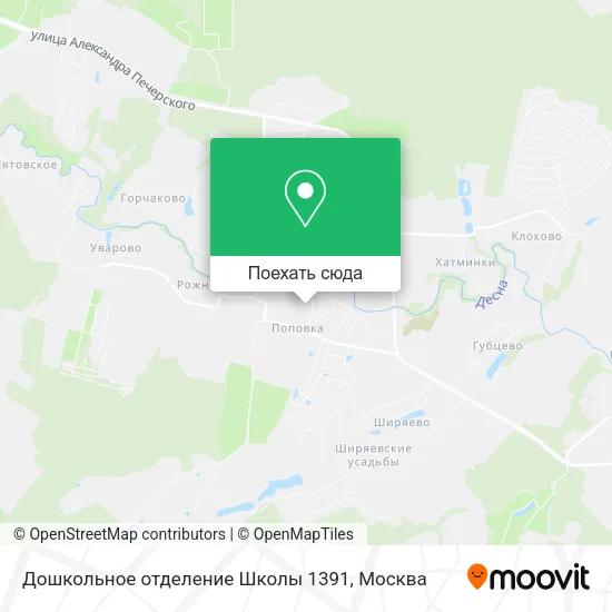 Карта Дошкольное отделение Школы 1391
