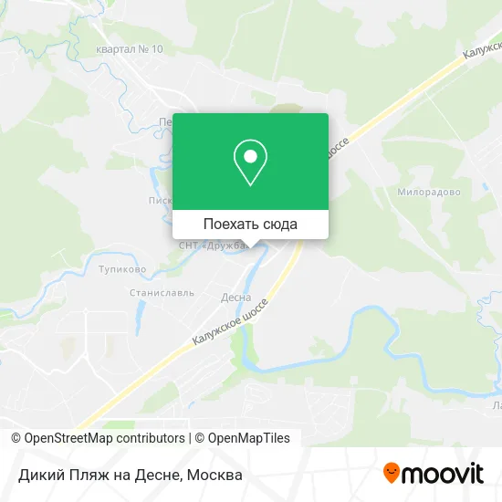 Карта Дикий Пляж на Десне