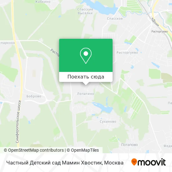 Карта Частный Детский сад Мамин Хвостик