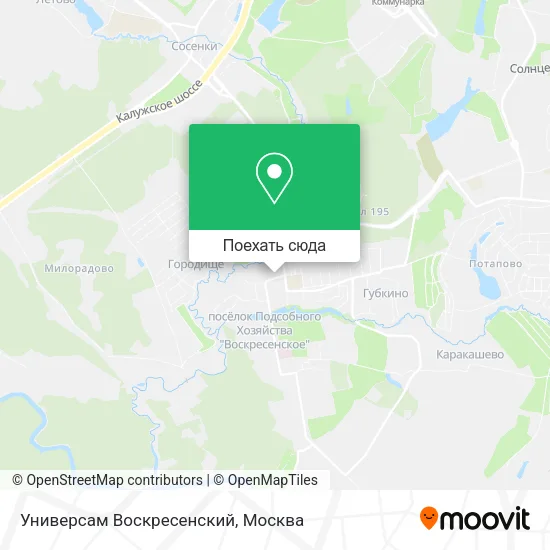 Карта Универсам Воскресенский