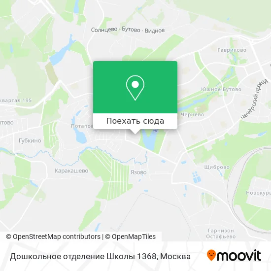 Карта Дошкольное отделение Школы 1368
