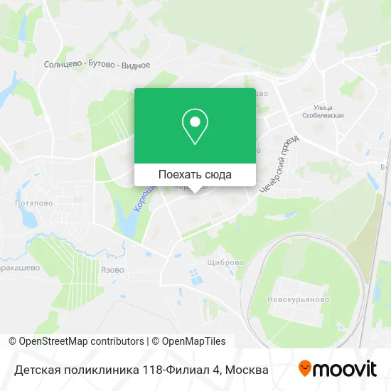 Карта Детская поликлиника 118-Филиал 4