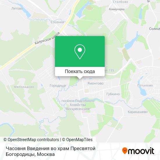 Карта Часовня Введения во храм Пресвятой Богородицы