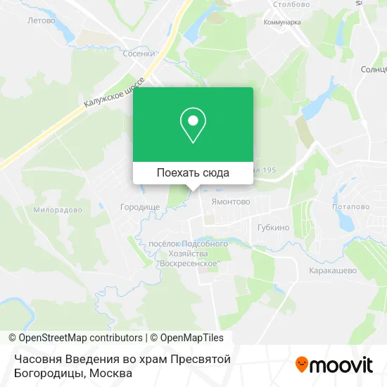 Карта Часовня Введения во храм Пресвятой Богородицы