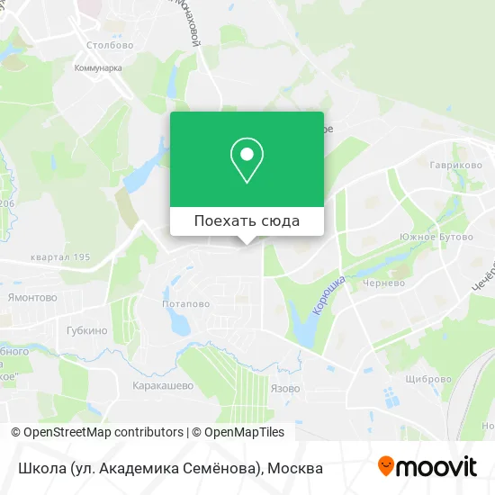 Карта Школа (ул. Академика Семёнова)