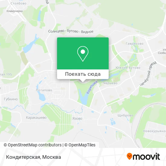 Карта Кондитерская