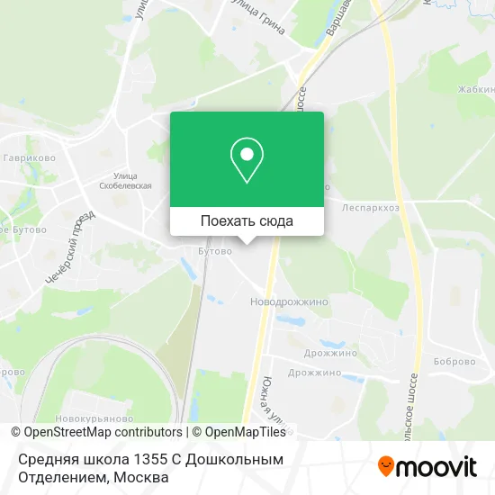 Карта Средняя школа 1355 С Дошкольным Отделением