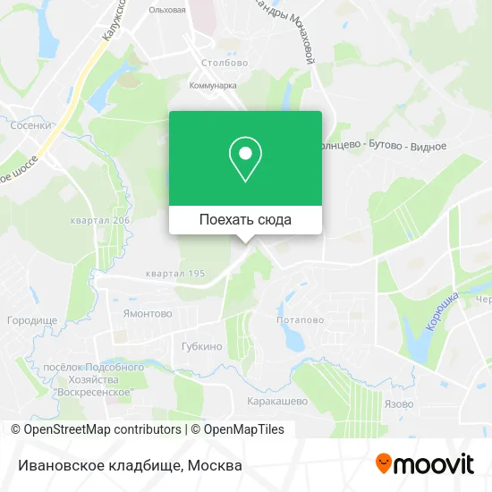 Карта Ивановское кладбище