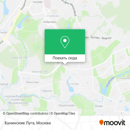 Карта Бунинские Луга