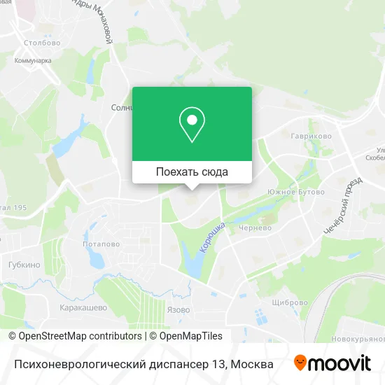 Карта Психоневрологический диспансер 13