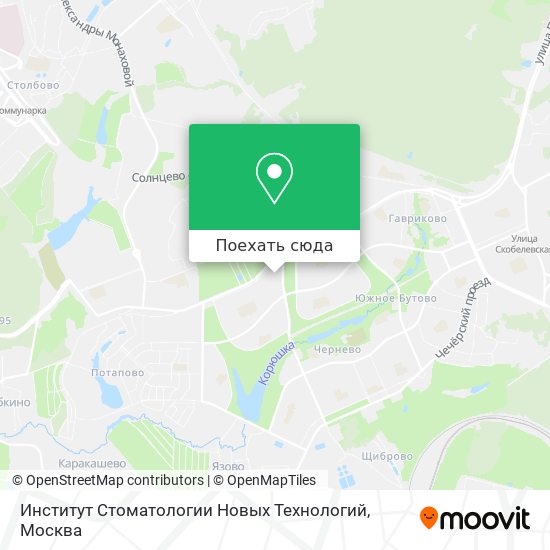 Карта Институт Стоматологии Новых Технологий