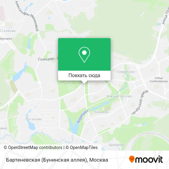 Карта Бартеневская (Бунинская аллея)