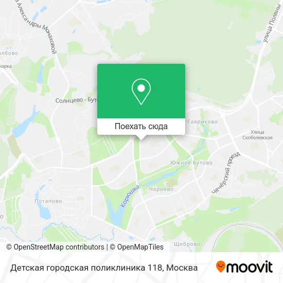 Карта Детская городская поликлиника 118
