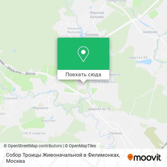 Карта Собор Троицы Живоначальной в Филимонках