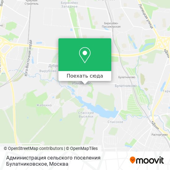 Карта Администрация сельского поселения Булатниковское