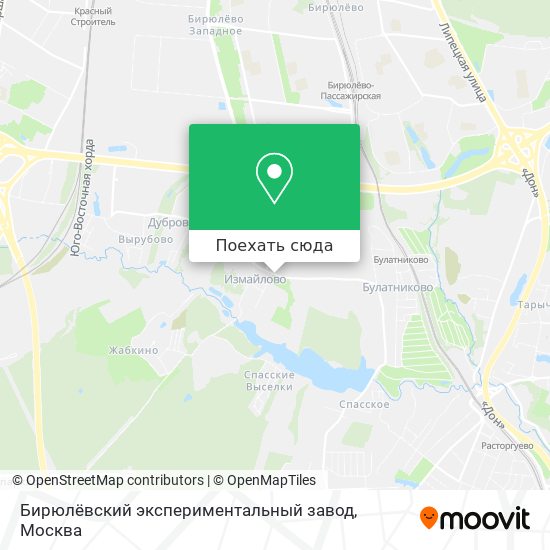 Карта Бирюлёвский экспериментальный завод