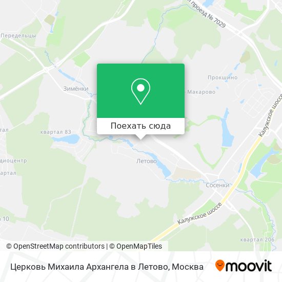Карта Церковь Михаила Архангела в Летово
