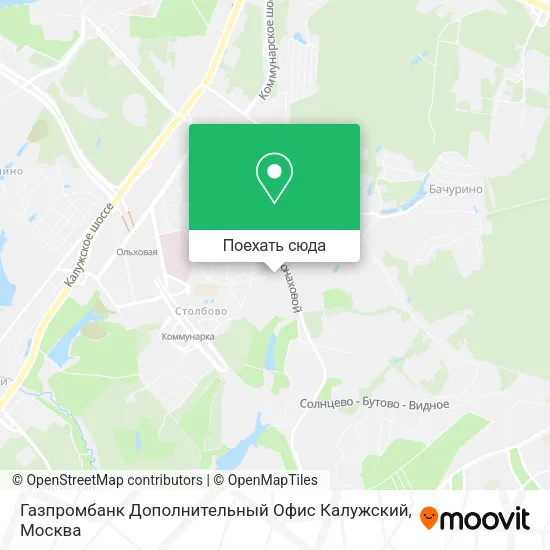 Карта Газпромбанк Дополнительный Офис Калужский