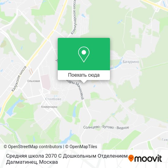 Карта Средняя школа 2070 С Дошкольным Отделением Далматинец