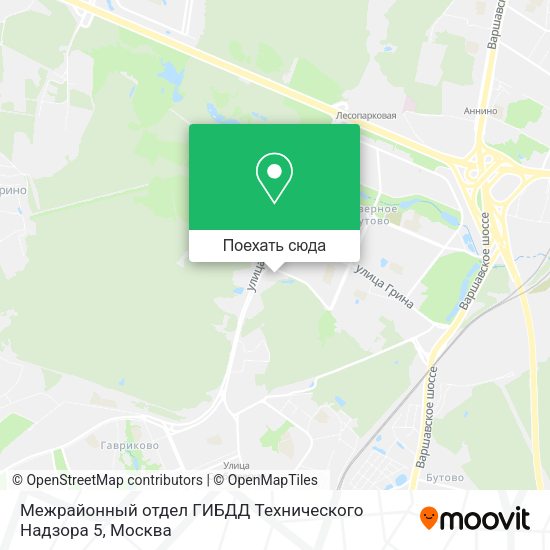 Карта Межрайонный отдел ГИБДД Технического Надзора 5