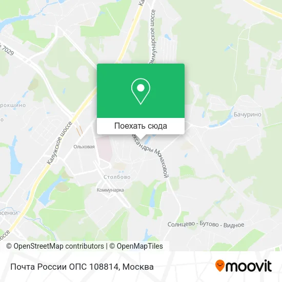 Карта Почта России ОПС 108814