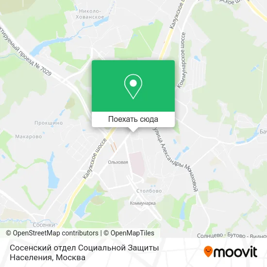 Карта Сосенский отдел Социальной Защиты Населения