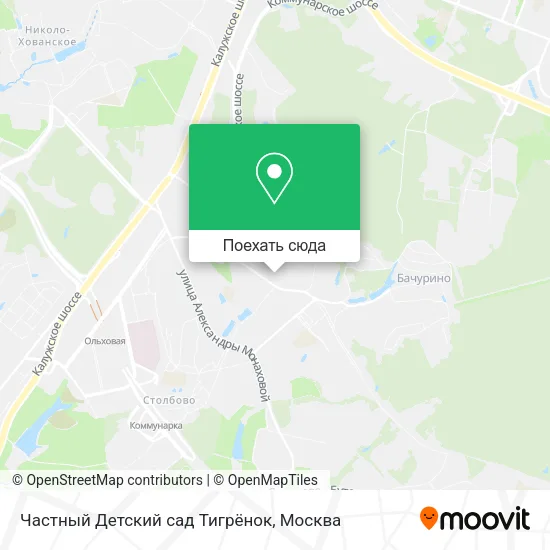 Карта Частный Детский сад Тигрёнок