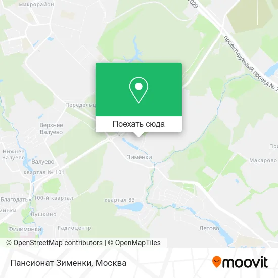 Карта Пансионат Зименки