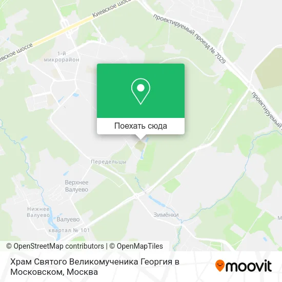 Карта Храм Святого Великомученика Георгия в Московском