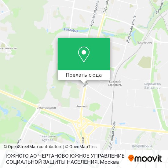 Карта ЮЖНОГО АО ЧЕРТАНОВО ЮЖНОЕ УПРАВЛЕНИЕ СОЦИАЛЬНОЙ ЗАЩИТЫ НАСЕЛЕНИЯ