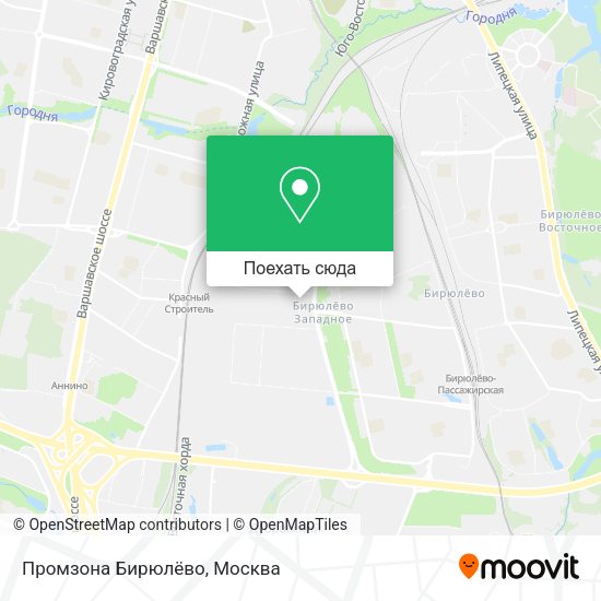 Карта Промзона Бирюлёво
