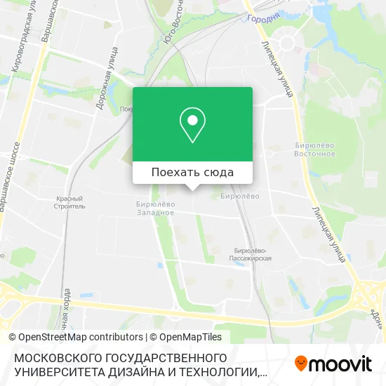 Карта МОСКОВСКОГО ГОСУДАРСТВЕННОГО УНИВЕРСИТЕТА ДИЗАЙНА И ТЕХНОЛОГИИ