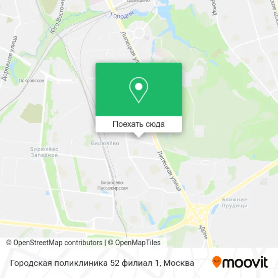 Карта Городская поликлиника 52 филиал 1
